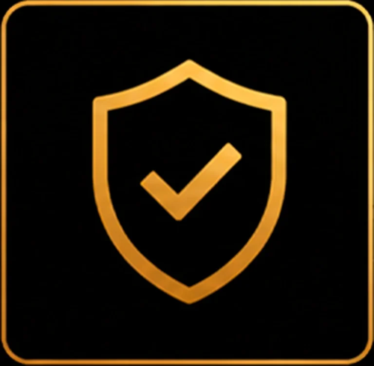 Botão Segurança com logo dourado